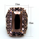 Alamode IP Coffee light Brass Ring with AAA Grade CZ in Light Coffee - Alamode - Flyclothing LLC