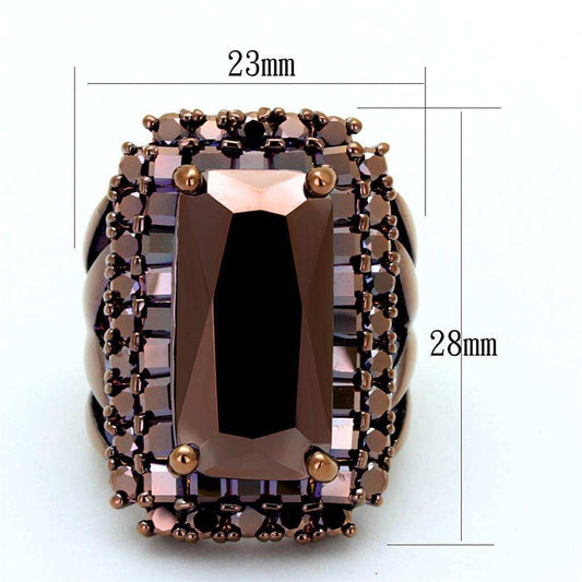 Alamode IP Coffee light Brass Ring with AAA Grade CZ in Light Coffee - Alamode - Flyclothing LLC
