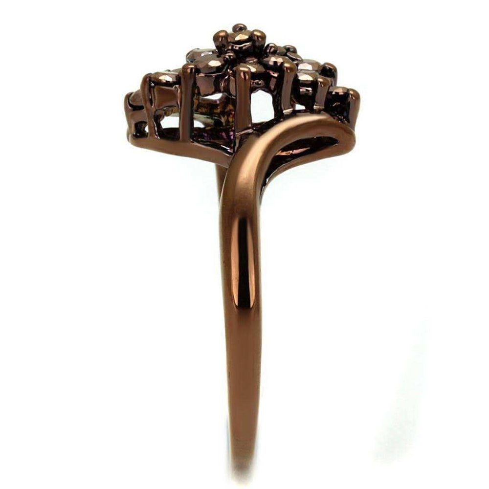 Alamode IP Coffee light Brass Ring with AAA Grade CZ in Light Coffee - Alamode - Flyclothing LLC