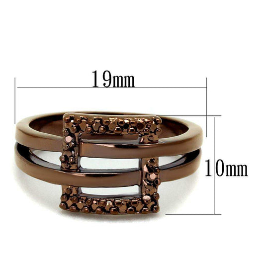 Alamode IP Coffee light Brass Ring with AAA Grade CZ in Light Coffee - Alamode - Flyclothing LLC