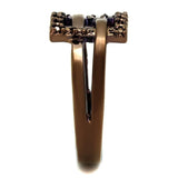 Alamode IP Coffee light Brass Ring with AAA Grade CZ in Light Coffee - Alamode