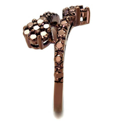 Alamode IP Coffee light Brass Ring with AAA Grade CZ in Light Coffee - Alamode