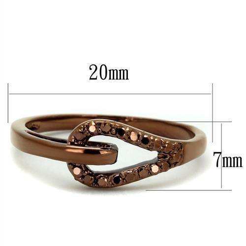 Alamode IP Coffee light Brass Ring with AAA Grade CZ in Light Coffee - Alamode - Flyclothing LLC