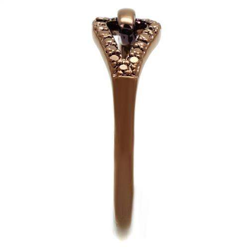 Alamode IP Coffee light Brass Ring with AAA Grade CZ in Light Coffee - Alamode - Flyclothing LLC