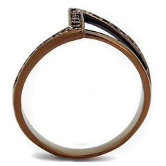 Alamode IP Coffee light Brass Ring with AAA Grade CZ in Light Coffee - Alamode