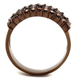 Alamode IP Coffee light Brass Ring with AAA Grade CZ in Light Coffee - Alamode