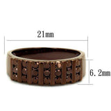 Alamode IP Coffee light Brass Ring with AAA Grade CZ in Light Coffee - Alamode - Flyclothing LLC