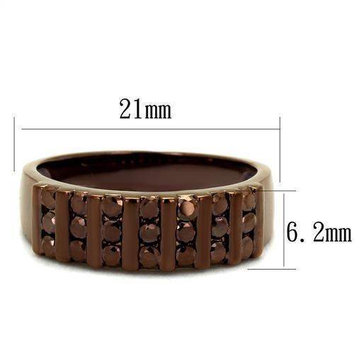 Alamode IP Coffee light Brass Ring with AAA Grade CZ in Light Coffee - Alamode - Flyclothing LLC