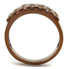 Alamode IP Coffee light Brass Ring with AAA Grade CZ in Light Coffee - Alamode