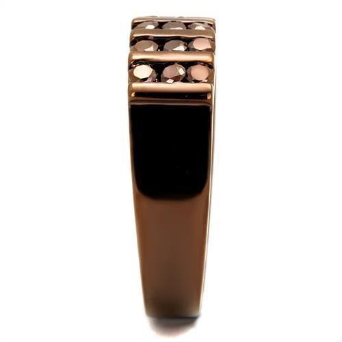 Alamode IP Coffee light Brass Ring with AAA Grade CZ in Light Coffee - Alamode