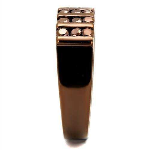 Alamode IP Coffee light Brass Ring with AAA Grade CZ in Light Coffee - Alamode - Flyclothing LLC