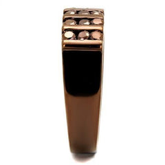 Alamode IP Coffee light Brass Ring with AAA Grade CZ in Light Coffee - Alamode