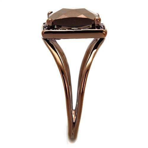 Alamode IP Coffee light Brass Ring with AAA Grade CZ in Light Coffee - Alamode - Flyclothing LLC