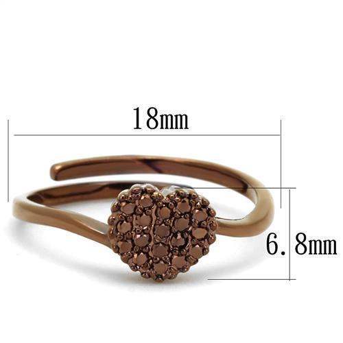 Alamode IP Coffee light Brass Ring with AAA Grade CZ in Light Coffee - Alamode - Flyclothing LLC