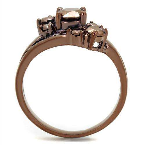 Alamode IP Coffee light Brass Ring with AAA Grade CZ in Light Coffee - Alamode - Flyclothing LLC