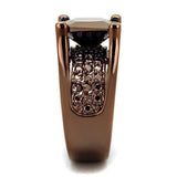 Alamode IP Coffee light Brass Ring with AAA Grade CZ in Light Coffee - Alamode