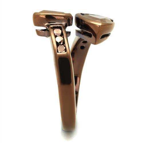 Alamode IP Coffee light Brass Ring with AAA Grade CZ in Light Coffee - Alamode - Flyclothing LLC