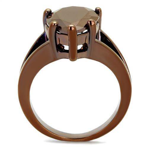 Alamode IP Coffee light Brass Ring with AAA Grade CZ in Light Coffee - Alamode - Flyclothing LLC