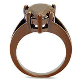 Alamode IP Coffee light Brass Ring with AAA Grade CZ in Light Coffee - Alamode