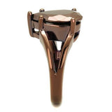 Alamode IP Coffee light Brass Ring with AAA Grade CZ in Light Coffee - Alamode