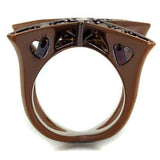 Alamode IP Coffee light Brass Ring with AAA Grade CZ in Light Coffee - Alamode