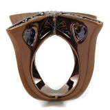 Alamode IP Coffee light Brass Ring with AAA Grade CZ in Light Coffee - Alamode