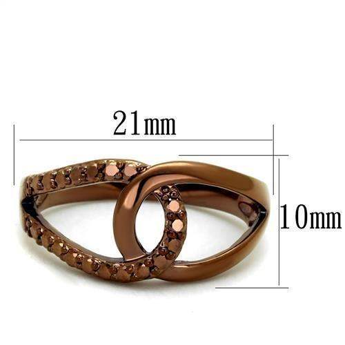 Alamode IP Coffee light Brass Ring with AAA Grade CZ in Light Coffee - Alamode - Flyclothing LLC