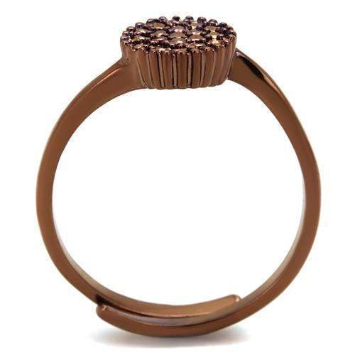 Alamode IP Coffee light Brass Ring with AAA Grade CZ in Light Coffee - Alamode - Flyclothing LLC