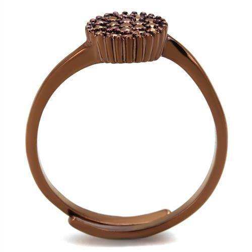 Alamode IP Coffee light Brass Ring with AAA Grade CZ in Light Coffee - Alamode - Flyclothing LLC
