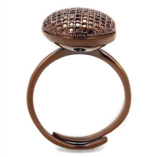 Alamode IP Coffee light Brass Ring with AAA Grade CZ in Light Coffee - Alamode - Flyclothing LLC