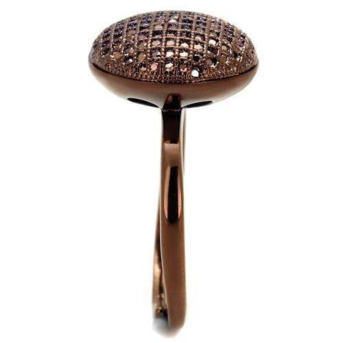 Alamode IP Coffee light Brass Ring with AAA Grade CZ in Light Coffee - Alamode - Flyclothing LLC