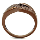 Alamode IP Coffee light Brass Ring with AAA Grade CZ in Light Coffee - Alamode - Flyclothing LLC