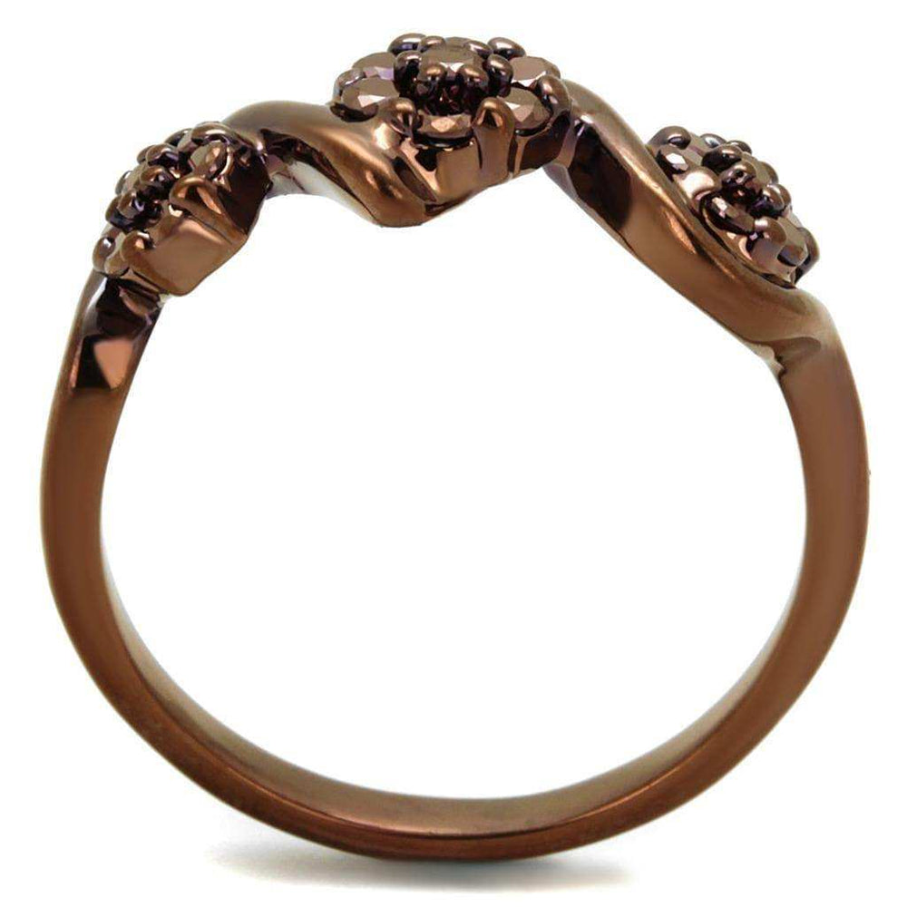 Alamode IP Coffee light Brass Ring with AAA Grade CZ in Light Coffee - Alamode - Flyclothing LLC