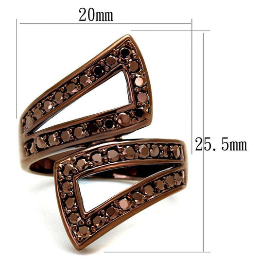 Alamode IP Coffee light Brass Ring with AAA Grade CZ in Light Coffee - Alamode - Flyclothing LLC