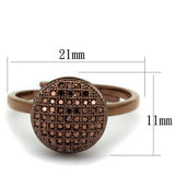 Alamode IP Coffee light Brass Ring with AAA Grade CZ in Light Coffee - Alamode - Flyclothing LLC