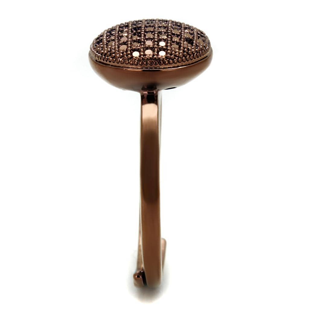 Alamode IP Coffee light Brass Ring with AAA Grade CZ in Light Coffee - Alamode - Flyclothing LLC