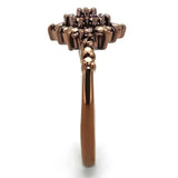 Alamode IP Coffee light Brass Ring with AAA Grade CZ in Light Coffee - Alamode - Flyclothing LLC