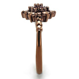 Alamode IP Coffee light Brass Ring with AAA Grade CZ in Light Coffee - Alamode