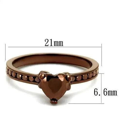 Alamode IP Coffee light Brass Ring with AAA Grade CZ in Light Coffee - Alamode - Flyclothing LLC
