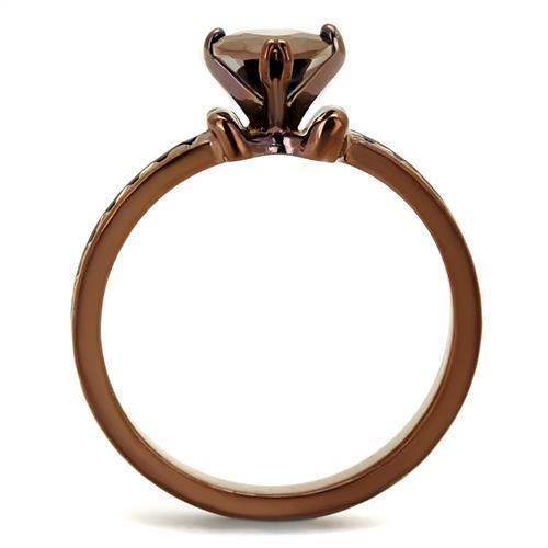 Alamode IP Coffee light Brass Ring with AAA Grade CZ in Light Coffee - Alamode - Flyclothing LLC