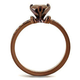 Alamode IP Coffee light Brass Ring with AAA Grade CZ in Light Coffee - Alamode - Flyclothing LLC