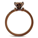 Alamode IP Coffee light Brass Ring with AAA Grade CZ in Light Coffee - Alamode