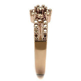Alamode IP Rose Gold(Ion Plating) Brass Ring with AAA Grade CZ in Metallic Light Gold - Alamode - Flyclothing LLC