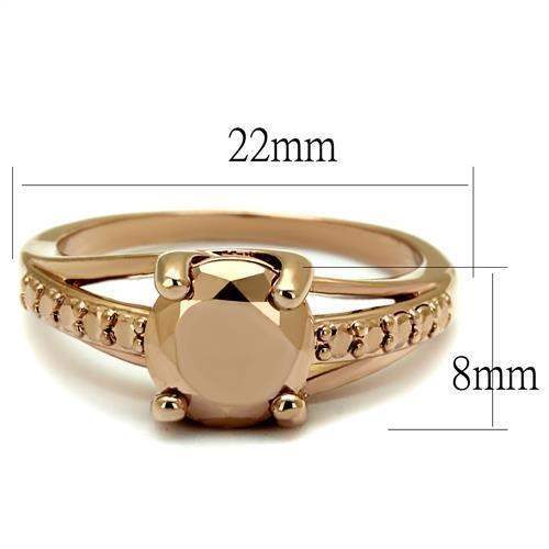 Alamode IP Rose Gold(Ion Plating) Brass Ring with AAA Grade CZ in Metallic Light Gold - Alamode - Flyclothing LLC