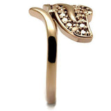 Alamode IP Rose Gold(Ion Plating) Brass Ring with AAA Grade CZ in Metallic Light Gold - Alamode - Flyclothing LLC