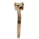 Alamode IP Rose Gold(Ion Plating) Brass Ring with AAA Grade CZ in Metallic Light Gold - Alamode - Flyclothing LLC