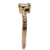 Alamode IP Rose Gold(Ion Plating) Brass Ring with AAA Grade CZ in Metallic Light Gold - Alamode