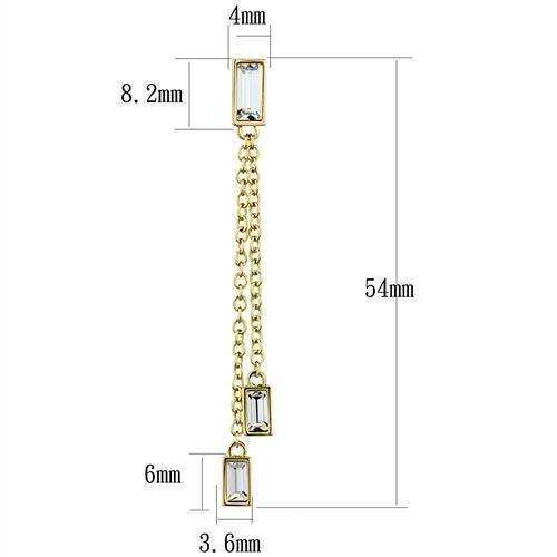 Alamode Gold Brass Earrings with Top Grade Crystal in Clear - Alamode - Flyclothing LLC