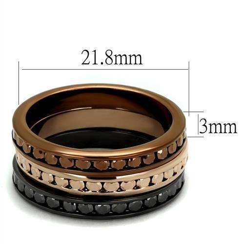 Alamode IP Rose Gold & IP Light Black & IP Light coffee Brass Ring with Top Grade Crystal in Multi Color - Alamode - Flyclothing LLC