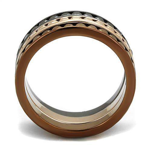 Alamode IP Rose Gold & IP Light Black & IP Light coffee Brass Ring with Top Grade Crystal in Multi Color - Alamode - Flyclothing LLC